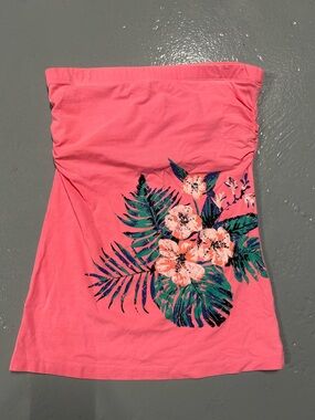 Pink Floral Tube Top